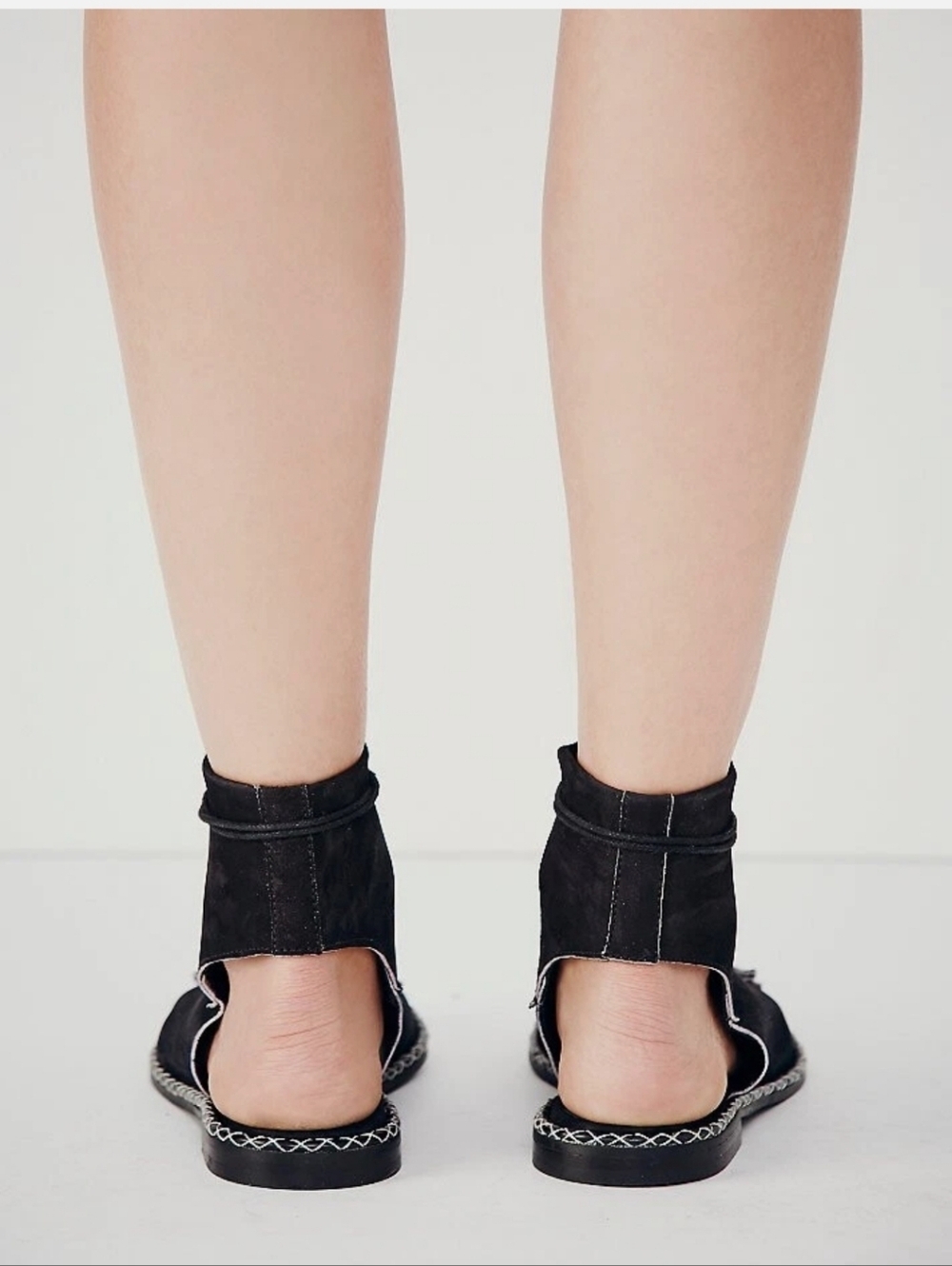 Free People Edgewater Lace Up Sandal size 6.5 MSRP: $168 Black Leather - Picture 5 of 15